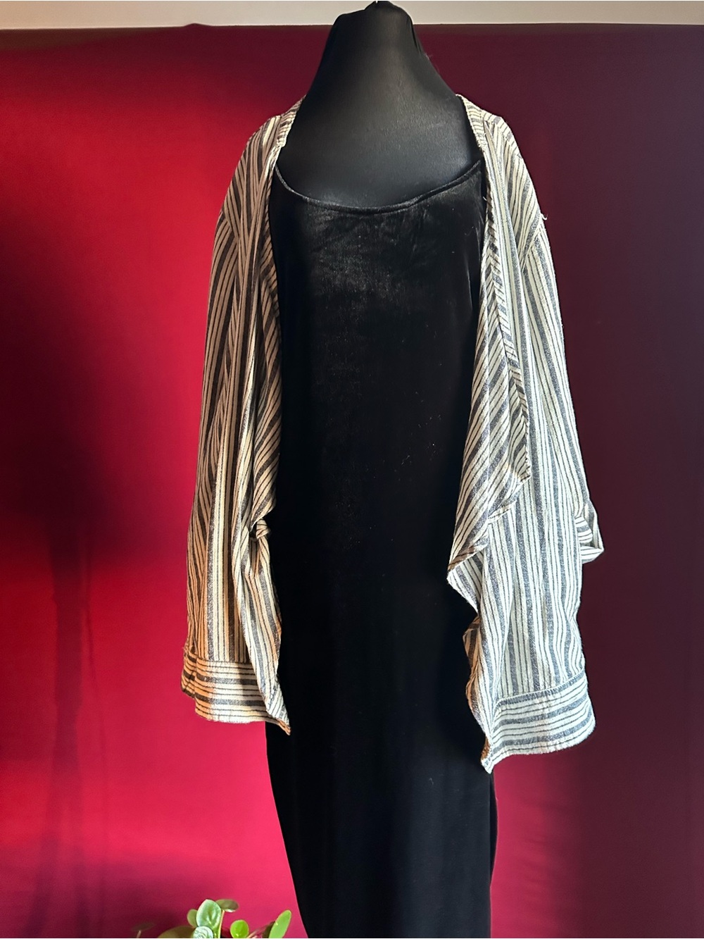 Linen Blend Drape Cardigan Jacket 5X Coastal Cottagecore Boho Layering Piece